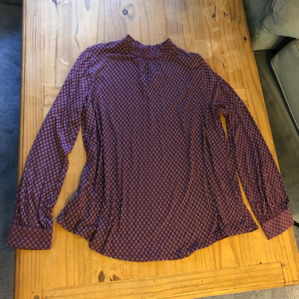 Loft Burgundy Bell Sleeve Turtleneck NWT